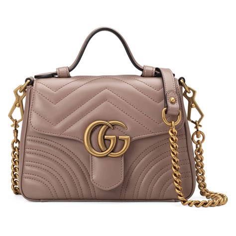 gg marmont mini top handle leather bag